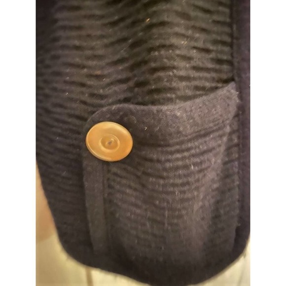 vintage '80s black open cardigan sweater, sz large - Picture 3 of 9